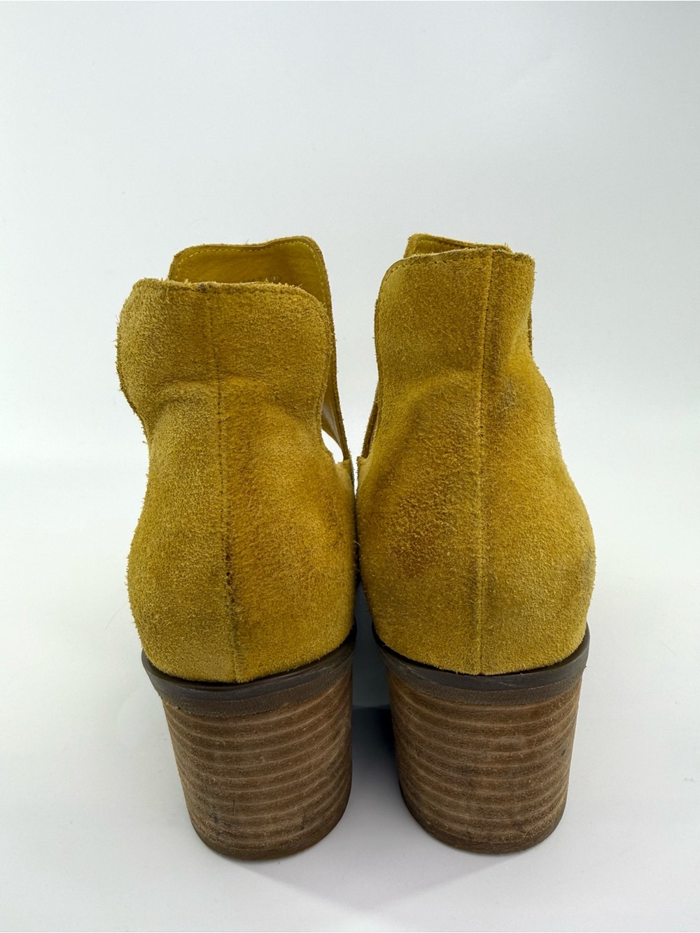 Antelope N47 Cage Mustard Suede Block Heel Booties 37/6-6.5 US - Picture 13 of 16